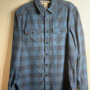 H&M L.O.G.G. Men's Blue and Black Plaid Flannel Button Down Shirt